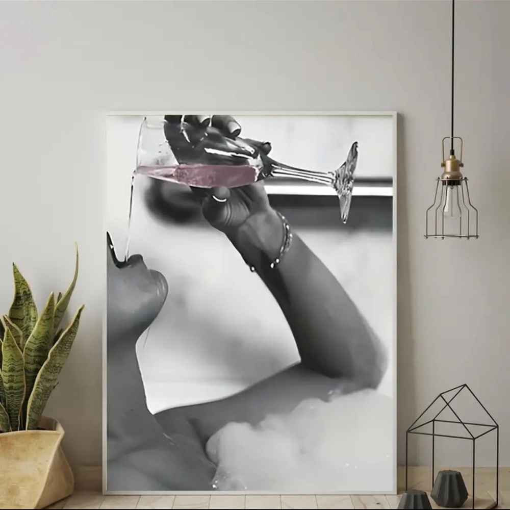 Vintage Rétro Champagne Canvas Aesthetic Poster 🌟